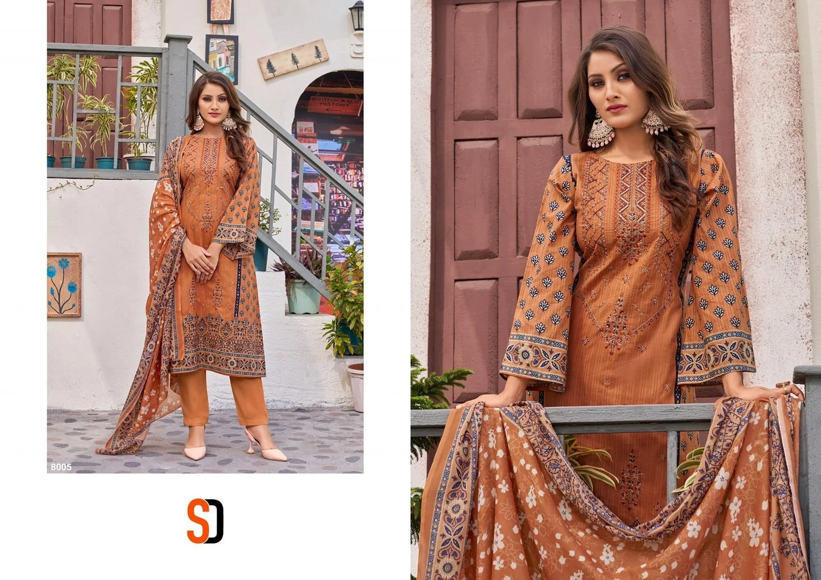 Sharaddha Designer Bin Saeed Vol 8 Pure Cotton Wholesale Pakistani Salwar Suit Catalog — Wholesale Pakistani Suits, MPA wholesale from Surat - Gallery Image 2